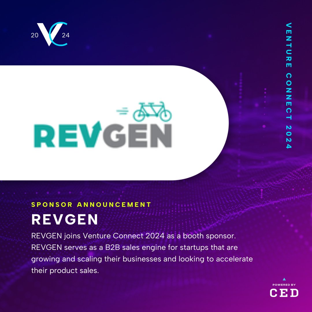 REVGEN joins Venture Connect 2024 as a booth sponsor.  REVGEN serves as a B2B sales engine for startups that are growing and scaling their businesses and looking to accelerate their product sales.

Join us! cednc.org/venture-connec…

#VC2024 #VentureConnect #tech #biotech