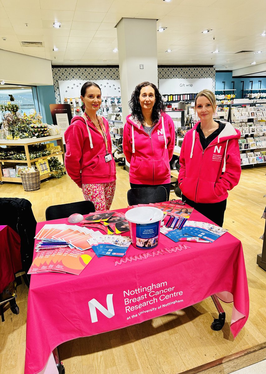 International Women’s Day come and visit us to talk about breast cancer in ⁦@JohnLewisRetail⁩ Nottingham. ⁦@nottsbrcancer⁩ ⁦@UniofNottingham⁩ ⁦@MedicineUoN⁩ ⁦@BCCare⁩ ⁦@NCPHE_Notts⁩ ⁦@uonmph⁩ #superwomen #pink 🩷