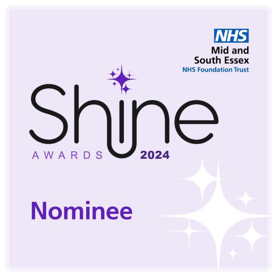 Humbled and thrilled to have been nominated for the Spotlight award in the Shine Awards @MSEHospitals for valuing and developing staff 😊#MSEShineAwards #MSETeam #MSEDigital 💫
