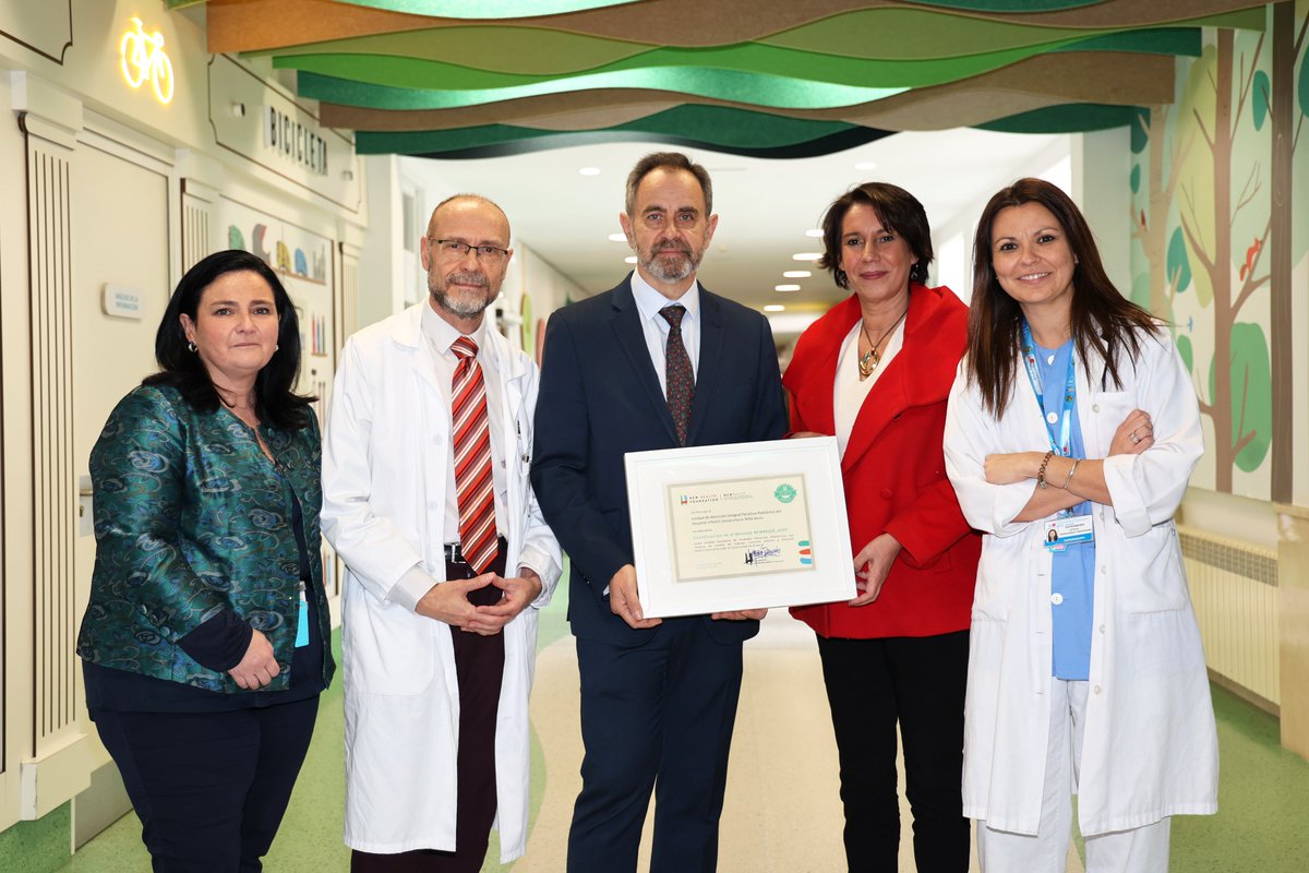 NewhealthF's tweet photo. Enhorabuena al Hospital Infantil Niño Jesús por la reciente certificación NEWPALEX como Unidad Excelente de Cuidados Paliativos Pediátricos con alcance de unidad de ingreso, consulta externa y atención domiciliaria conforme al método NEWPALEX 
#NEWPALEX #españa #pediátricos https://t.co/CUWXUe0OUR