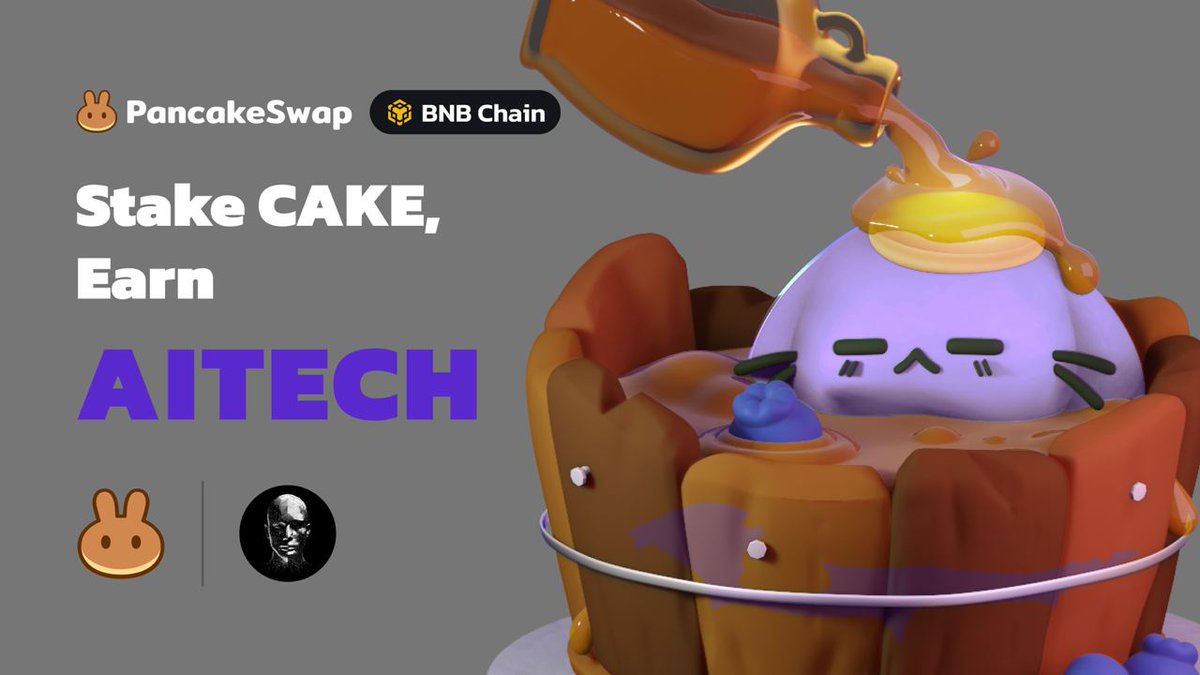 🧑‍🍳 The $AITECH (<a href="/AITECHio/">AITECH</a>) Syrup Pool is now live on BNB Chain PancakeSwap!

🥞 Stake CAKE, Earn $AITECH: pancakeswap.finance/pools

👉 APR will drop as liquidity increases