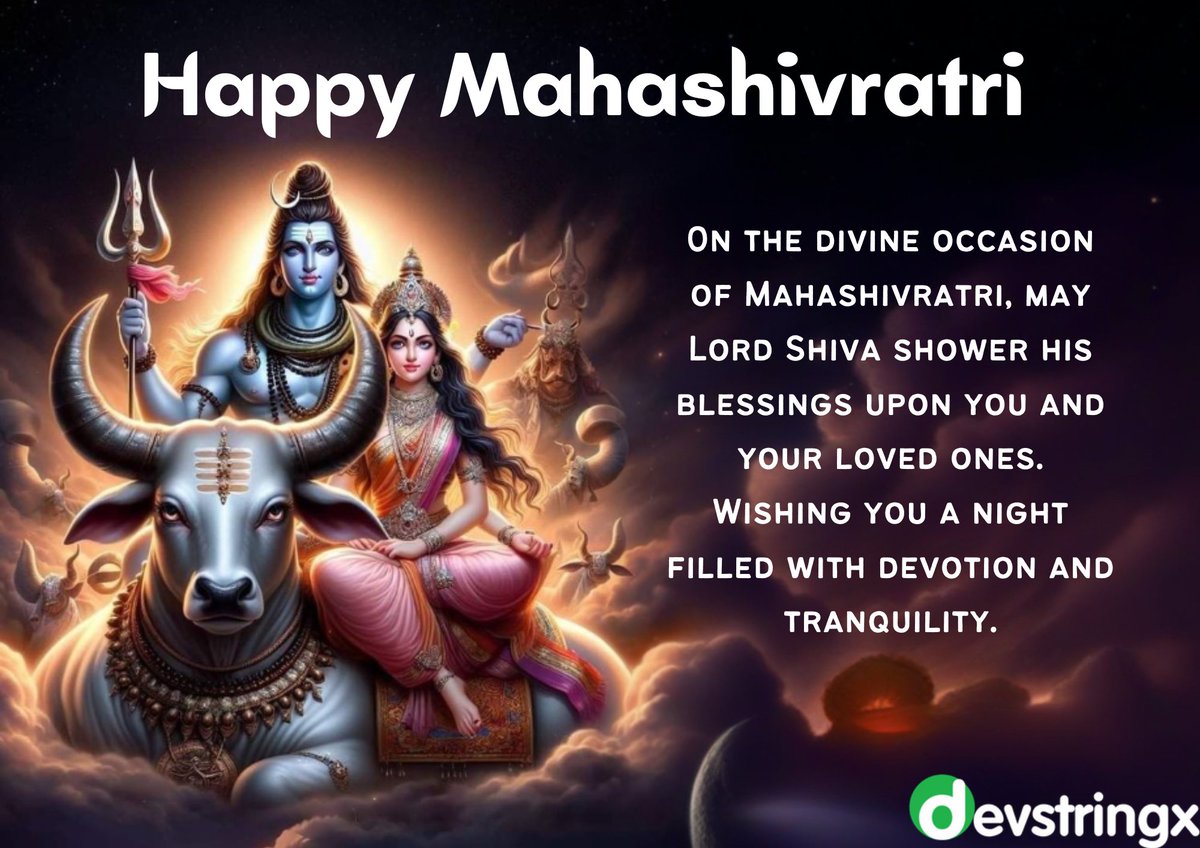 clovehr_'s tweet image. Om Namah Shivaya! On this auspicious occasion of Maha Shivaratri, may Lord Shiva shower his divine blessings upon you and your family. May your life be filled with love, joy, and prosperity. Har Har Mahadev! 🙏🕉️
#MahaShivaratri #HarHarMahadev #Devstringx #devstringxtechnologies