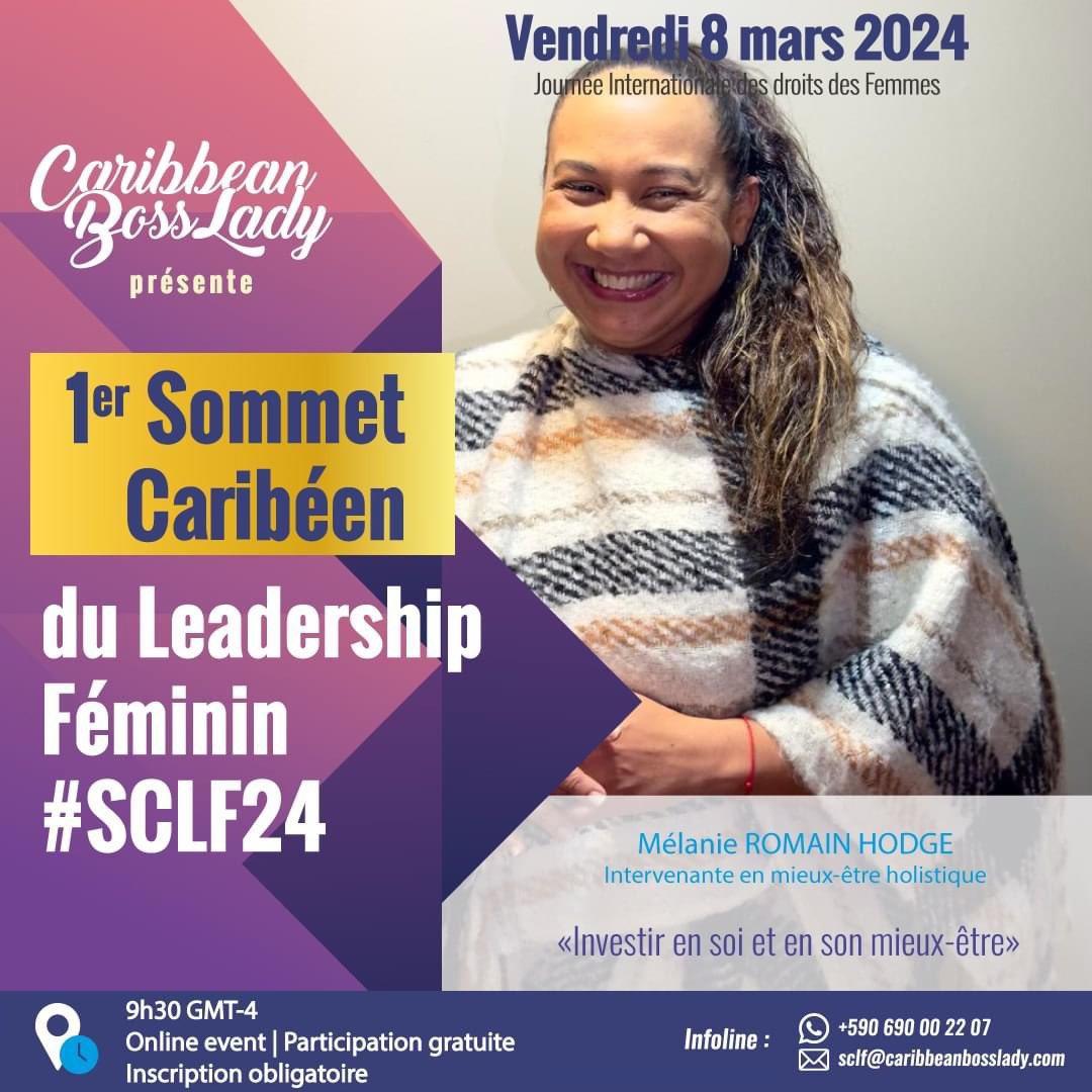 CaribBossLady's tweet photo. 1/2 #8Mars #SCFL24 RDV aujourd’hui pour le 1er Sommet virtuel Caribéen du Leadership Féminin, ici : https://t.co/bQJLJarBtF https://t.co/Bt2IIXsy9T