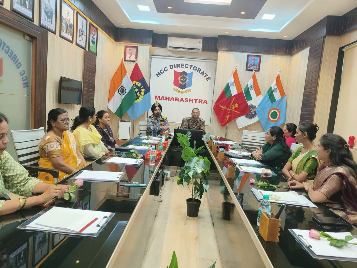 International Women's Day -2024 celebrations at NCC Directorate Maharashtra Dy Director General Brig Vikrant Kulkarni & Director Cmde Satpal Singh apprised the ladies of the Directorate on Women Empowerment and the theme ' Inspire Inclusion's. @HQ_DG_NCC @DefPROMumbai