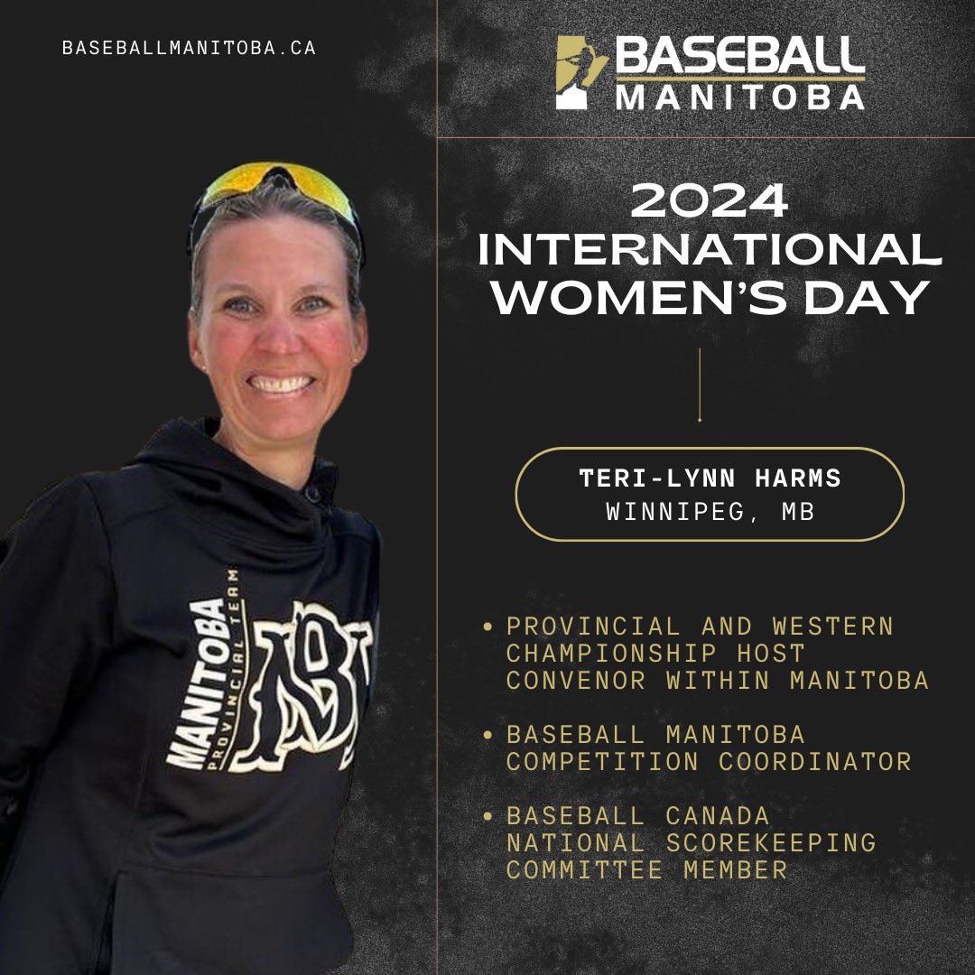 BaseballMB's tweet photo. Provincial Team &amp; @BaseballCANWNT Athlete Zoe Hicks (Boissevain), Competition Coordinator &amp; @baseballcanada National Scorekeeping Committee member Teri-Lynn Harms (Winnipeg), Provincial Team Athlete &amp; Baseball Manitoba Coach/Clinician Katie Heppner (Winkler) 

#IWD2024 https://t.co/HPsiHk3ZmS