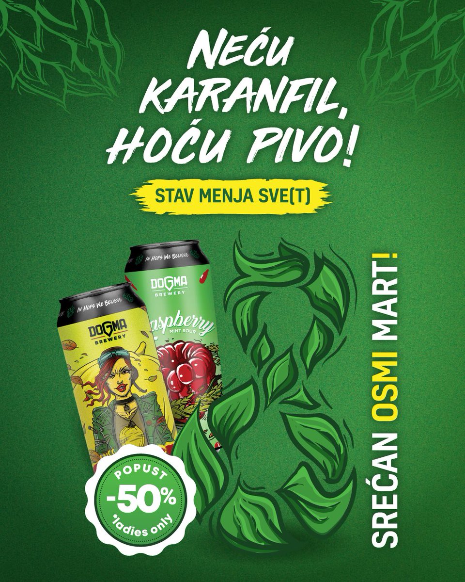 Za žene koje pokreću svet!🤘

Nazdravljamo za svaku od nas, za svaki korak napred, za sve one važne i snažne poput: Klare Cetkin, Roze Luksemburg, Luiz Cic, Jelisavete Načić, Mitre Mitrović, Vilhemine, Katarine Ivanović, Mage Magazinović, Nadežde Petrović… ♥️

Srećan OSMI MART!