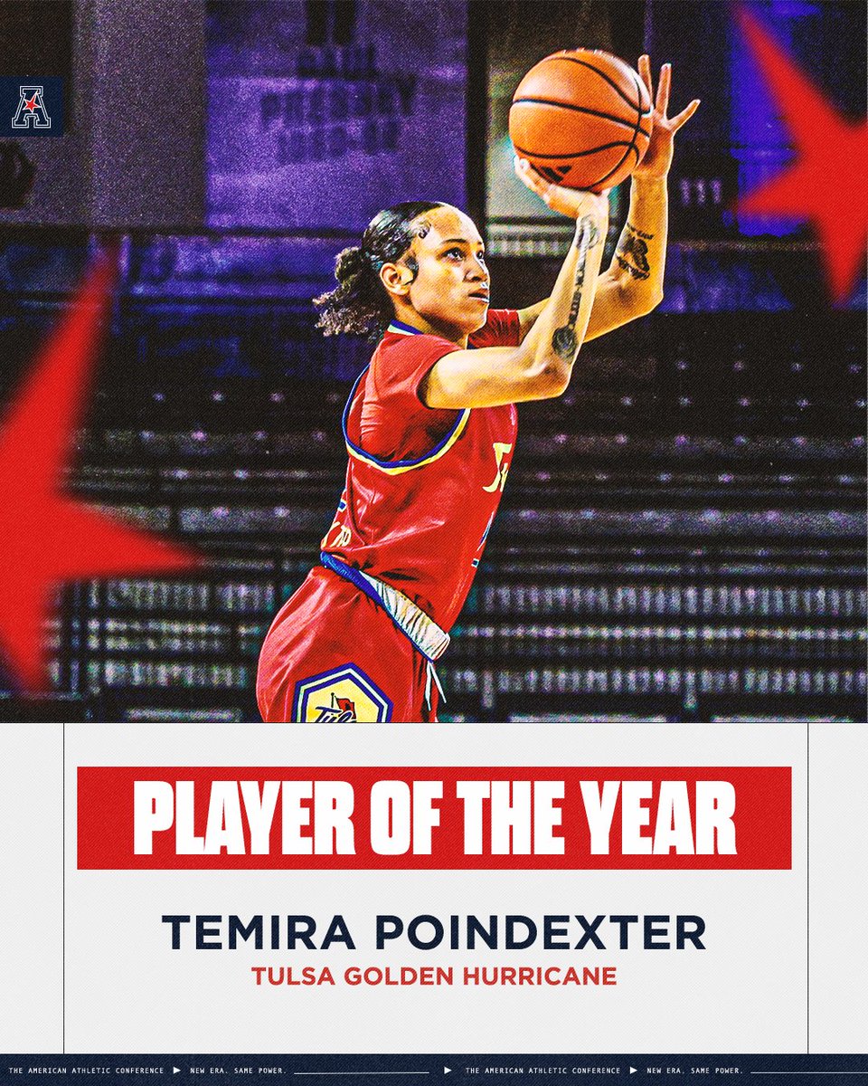 𝐏𝐥𝐚𝐲𝐞𝐫 𝐨𝐟 𝐭𝐡𝐞 𝐘𝐞𝐚𝐫 🏀

Temira Poindexter x <a href="/TulsaWBB/">Tulsa W Basketball</a> 

#AmericanHoops
