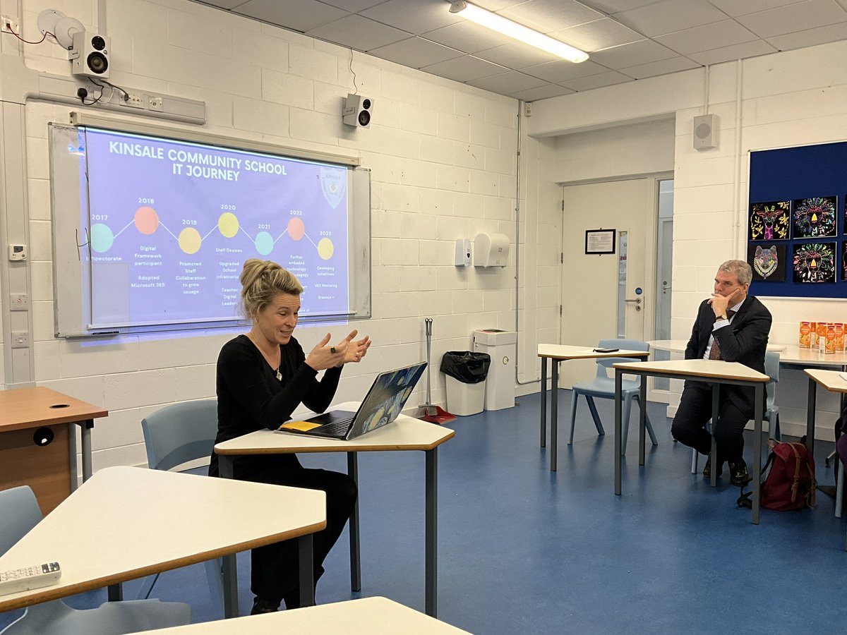 jensvermeersch's tweet image. Yesterday we were guests at the amazing performance of the school musical at @KinsaleComSch 
Today we continue our jobshadowing on HR in education with a great workshop by Phil Fox of @TeachingCouncil and with thrilling interaction with  @JirwinJohn of @accsirl &amp;amp; @FergalMcCarthy3