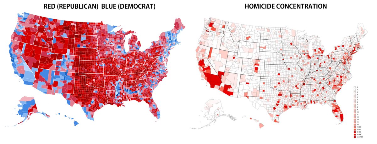 84 % of homicides occur in Democrat enclaves. More than half of homicides are concentrated in just 2% of US counties. California has all of the gun control laws Democrats want, yet leads the nation in homicides and mass shootings. The problem is obvious and it isn't guns.