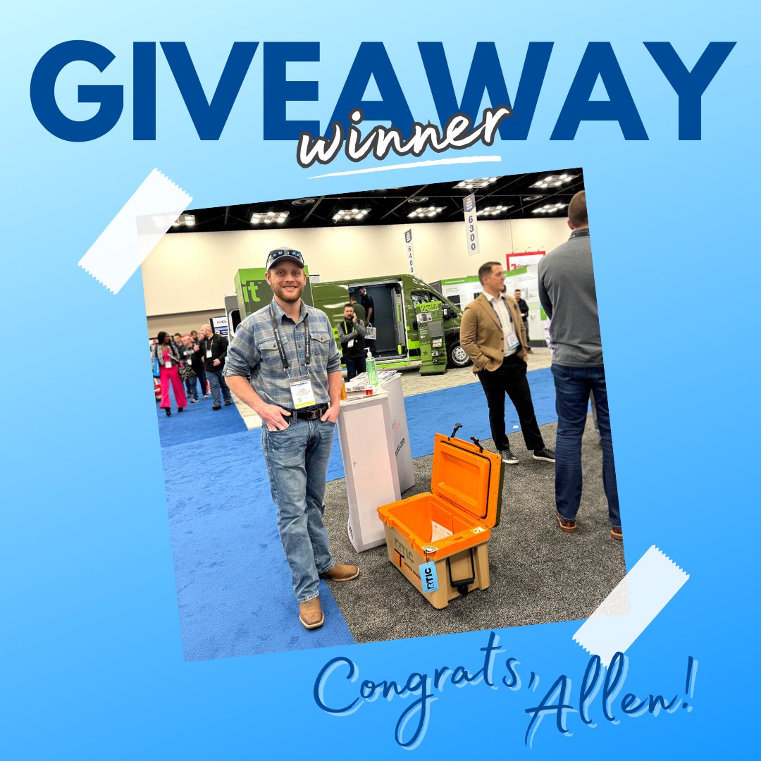 Our first winner of a cooler is Allen with Lake Country Power in Minnesota. Congrats, Allen, and thanks for stopping by our booth at #WTW2024.
