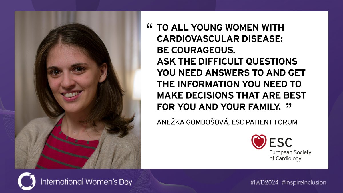 On #IWD2024, our #ESCPatientForum member Anežka Gombošová reminds us that appearances can be deceiving. Beneath her youthful exterior lies a heart that defies expectations. Read about her difficult but inspiring journey to motherhood. bit.ly/4bVonIi #InspireInclusion