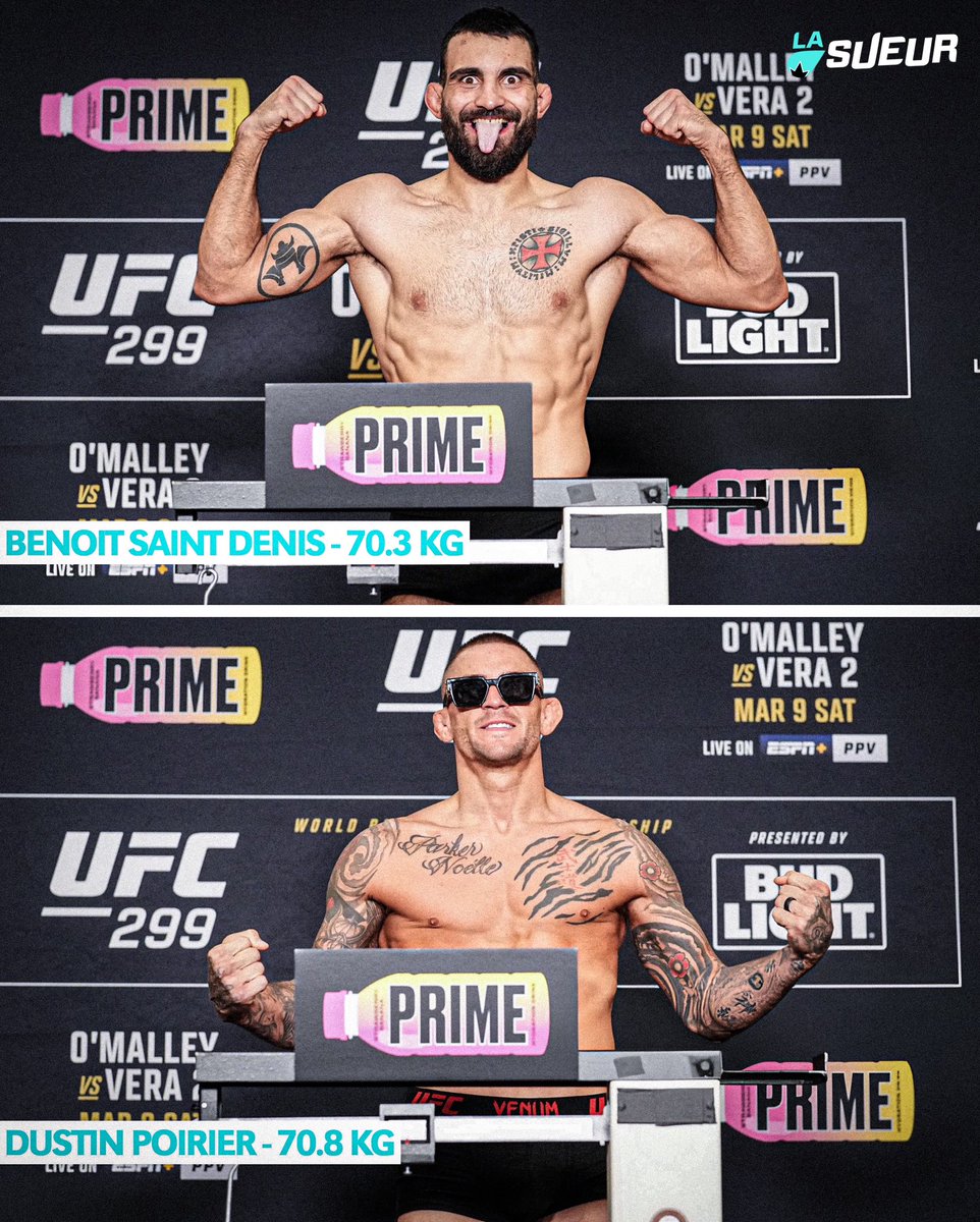 LaSueur_off's tweet photo. PESÉES VALIDÉES ✅ #UFC299 https://t.co/dy78q0JDbo