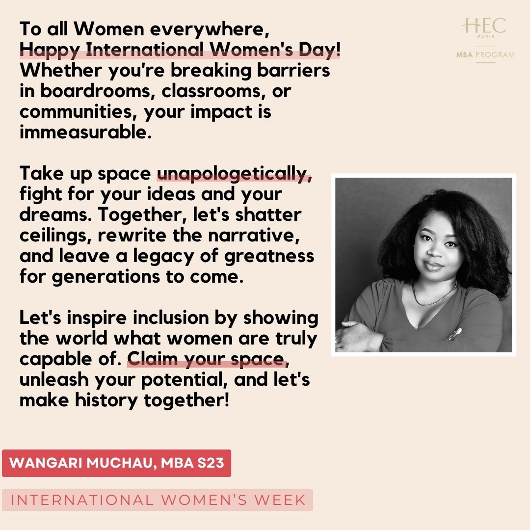 HECParisMBA's tweet photo. 🎉 Happy International Women’s Day from the HEC Paris MBA team!

To celebrate, we are proud to share the HERStory project, created by our Women in Leadership Club. Read some reflections on female empowerment from the HEC community below! 💪

@HECParis https://t.co/i2KG7eIqBM