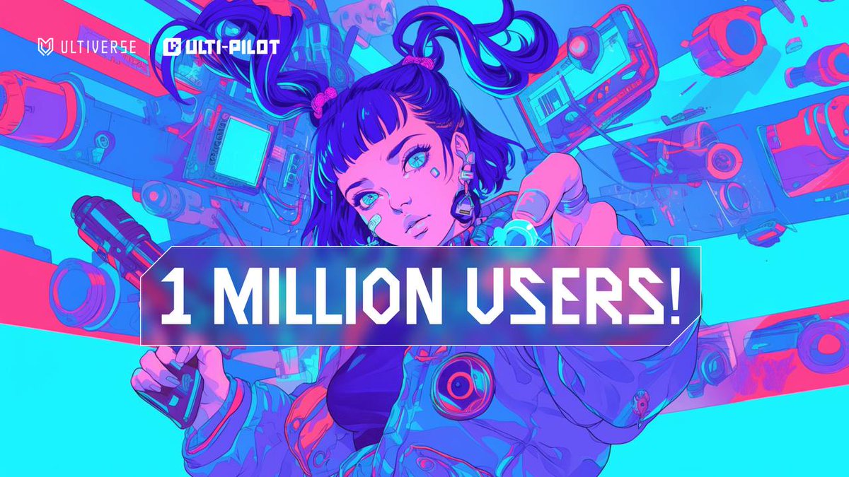 UltiverseDAO's tweet photo. The Pilots are over the moon now, with 1 MILLION users joining @UltiverseDAO! 🎉 

In the coming weeks, Ulti-Pilot will also be deployed on @Blast_L2, @LineaBuild, and @0xPolygon to welcome more aspiring pilots to join us. https://t.co/OKvahsA4hB