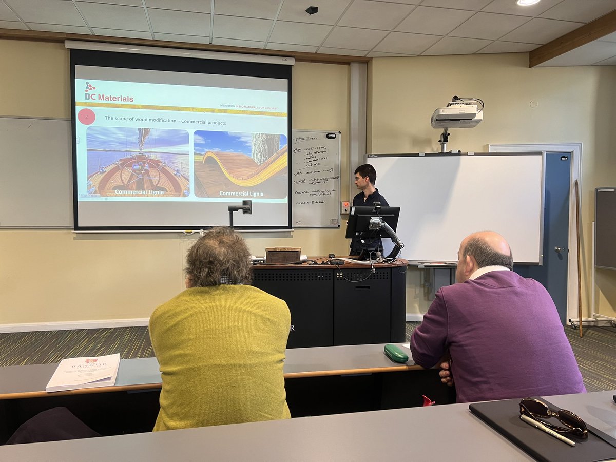 BCBangor's tweet photo. Today our PhD student Carlo will defend his thesis against rigorous examination from two eminent wood scientists Callum Hill and our own @Scifencer Simon Curling https://t.co/OsgN710fLp
