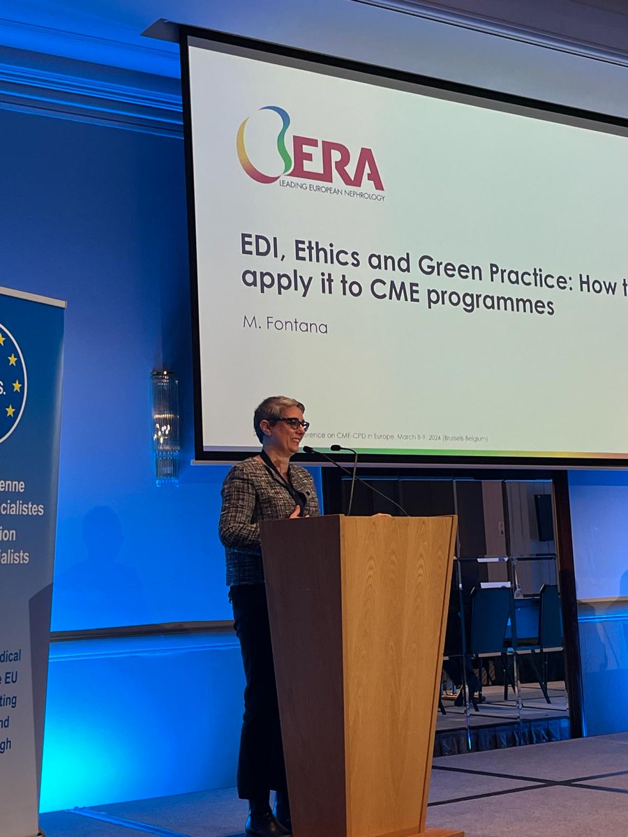 ➡ Plenary 4: EDI, Ethics and Green Practice: How to apply it to CME programme. Ms M. Fontanna (ERA) and Dr. G. McMahon (ACCME) Ms M. Fontanna: 'We have a duty to educate our industry partners, our exhibitors' Dr. G. McMahon: 'Trust is hard to attain and easy to lose'