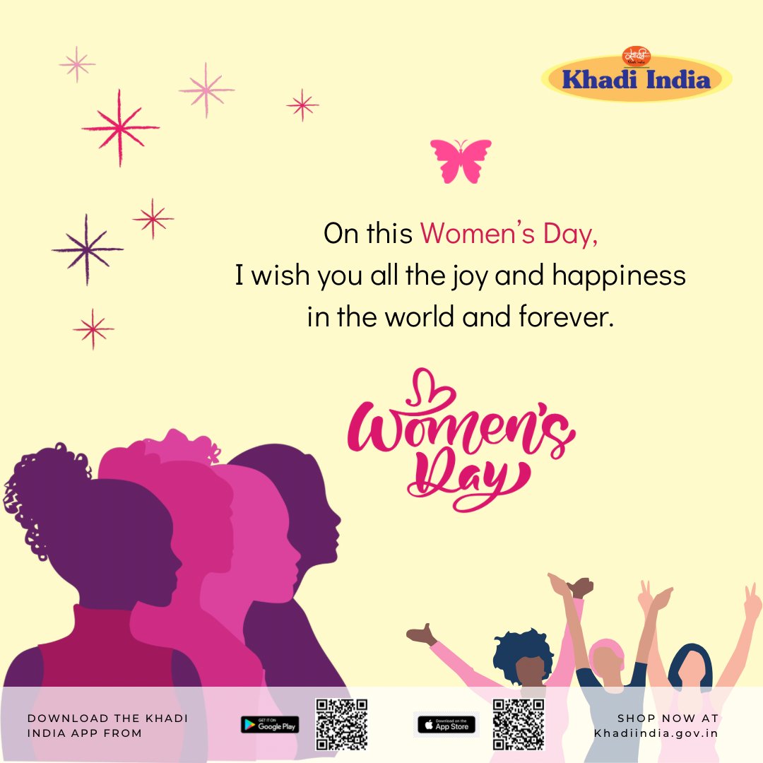 Empower, inspire, celebrate!🌸✨ Khadi India wishes every incredible woman a Happy Women’s Day!
Here’s to strength, grace, and endless possibilities. Let’s champion local voices.
#HappyWomensDay #KhadiCelebratesHer #VocalForLocalEmpowerment #WomenOfStrength #KhadiWomensDayWishes