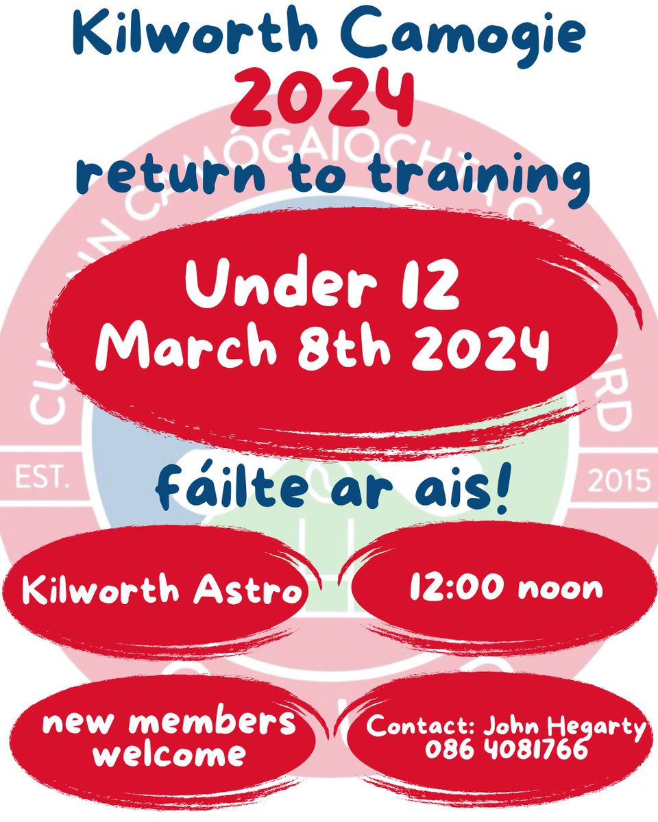 Fáilte ar ais to training for U12s
#camogie
#ourgameourpassion