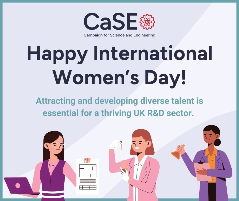 Happy #InternationalWomensDay 2024! Attracting and developing diverse talent is essential for a thriving UK R&D sector, something CaSE highlighted in our Skills Opportunity report, and will continue to advocate for. sciencecampaign.org.uk/what-we-do/peo…