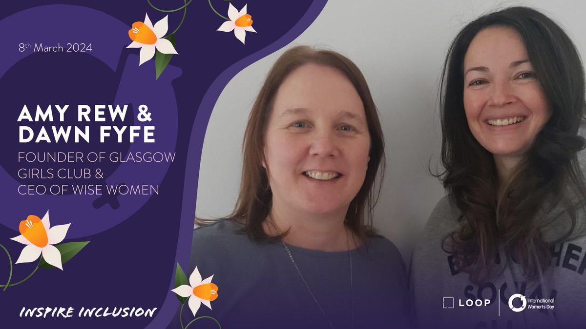 Amy Rew — founder of @glasgowgirlsclb a social enterprise focusing on using tech for change within communities.

Dawn Fyfe — Strategic Manager for @WiseWomenTweet a Voluntary Sector organisation providing personal safety & confidence building courses to women.

#InspireInclusion