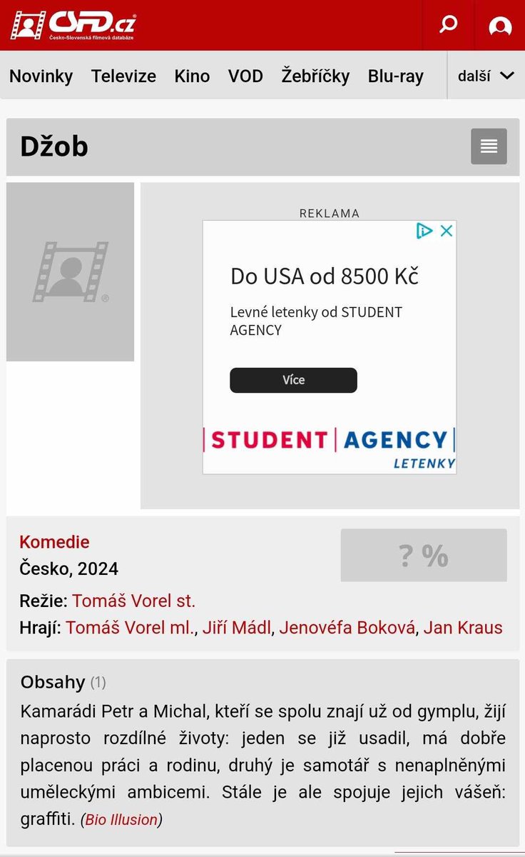 lucipster's tweet photo. Po filmu Gympl a Vejška přichází Džob. Vypadá to, že se nám v roce 2024 obohatí slovník o další hlášky a Spotify vyplní další soundtrack z filmu. https://t.co/BbzmEjbBtk