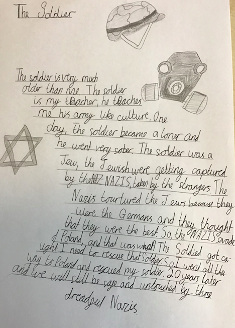 NCPS_Year6's tweet photo. USA class have produced lovely work for World Book Day; our theme was WWII. We wrote poems and short stories and completed art work based on WWII posters inspired by the artist J. Howard Miller. Well done everyone, especially to Florence and Grace; your work was gorgeous to read! https://t.co/9vlwK5sQBs