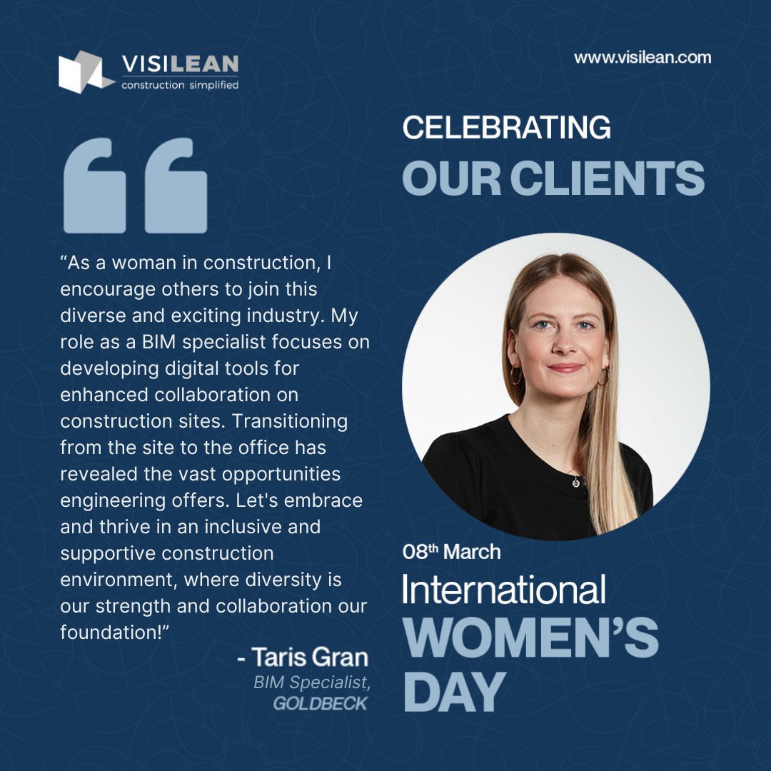 Visi_Lean's tweet image. Meet Taris Gran, a trailblazer in the construction industry! As a BIM Specialist at GOLDBECK, she&apos;s breaking barriers and encouraging women to join this dynamic field. 

#WomenInConstruction #DiversityInEngineering #VisiLeanClients