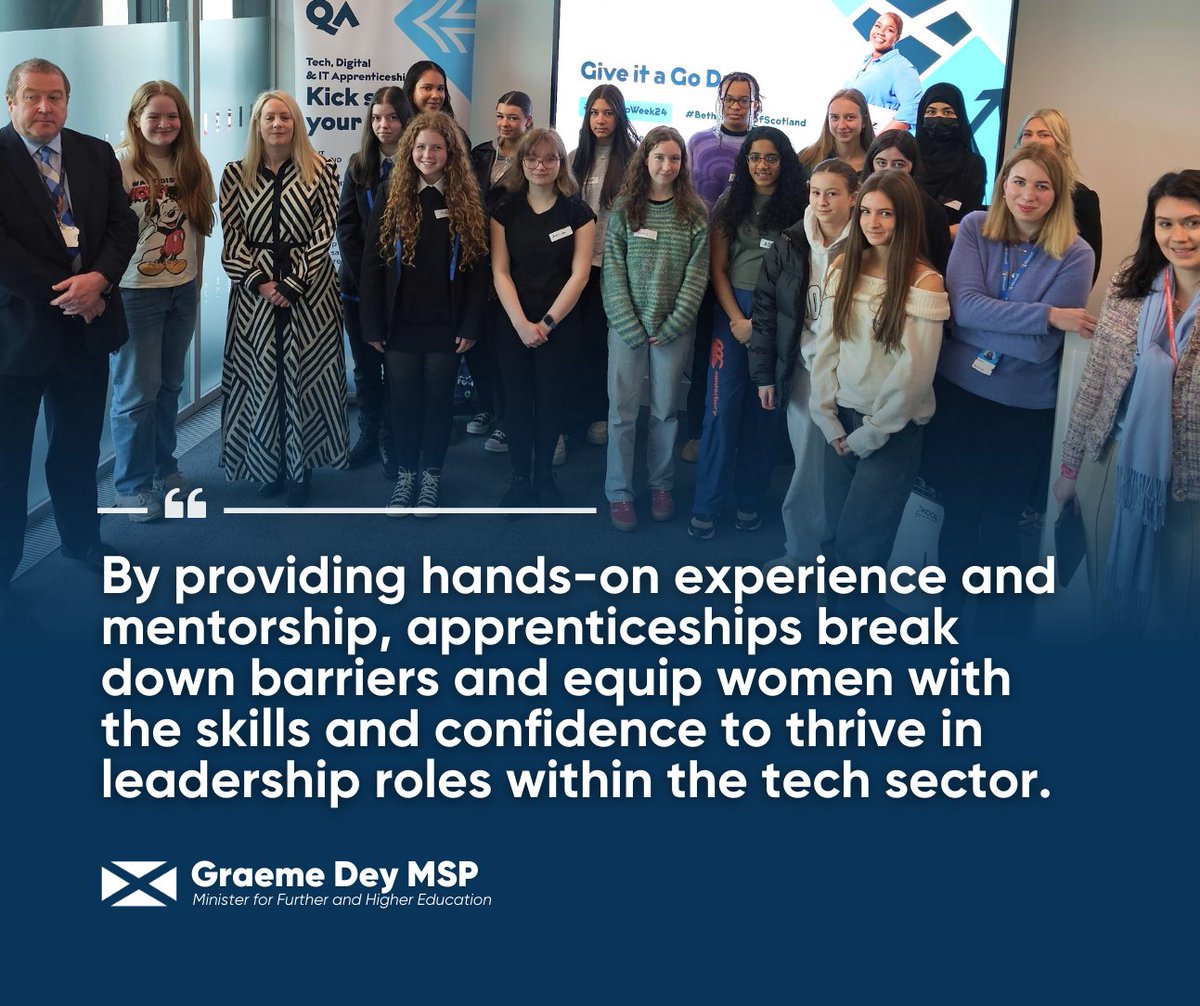 AngusSouthSNP's tweet photo. 👩‍💼 Apprenticeships are crucial for women in tech leadership, particularly in Scotland, where we are dedicated to fostering inclusive environments.

#internationalwomensday #ScotAppWeek24 https://t.co/6INOMltKO5