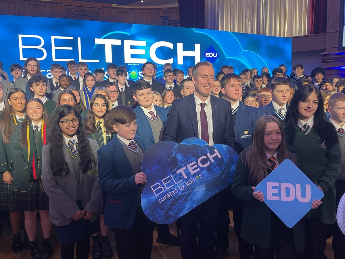 Education NI (@education_ni) on Twitter photo Education Minister <a href="/paulgivan/">Paul Givan</a> spoke at the 11th Annual BelTech EDU Conference held today <a href="/TitanicBelfast/">Titanic Belfast</a>.
The conference is Northern Ireland's premier technology event. Today was aimed at encouraging post-primary schools to engage with the sector.
It was attended by over 450 Education Minister <a href="/paulgivan/">Paul Givan</a> spoke at the 11th Annual BelTech EDU Conference held today <a href="/TitanicBelfast/">Titanic Belfast</a>.
The conference is Northern Ireland's premier technology event. Today was aimed at encouraging post-primary schools to engage with the sector.
It was attended by over 450