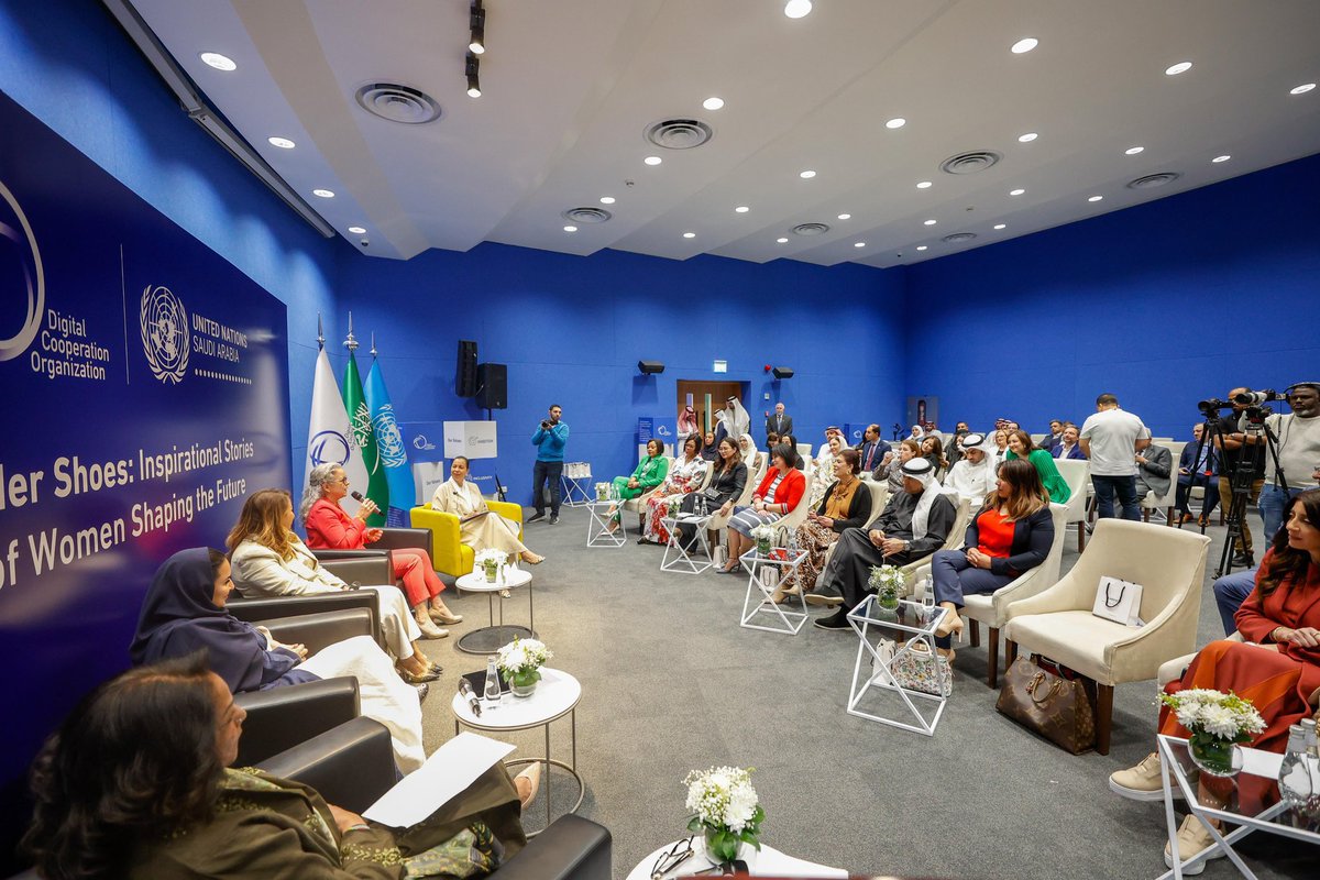 SweAmbKSA's tweet photo. On #IWD2024 panel with these top leaders sharing perspectives and experiences on inclusion - Nahid Hussein, Deemah Al Yahya and Hajar El Haddaoui. Recognise #diversity and #InvestInWomen to accelerate progress. 🙏🙏 @UN_SaudiArabia and @dcorg for hosting! https://t.co/15WefP3Dl3