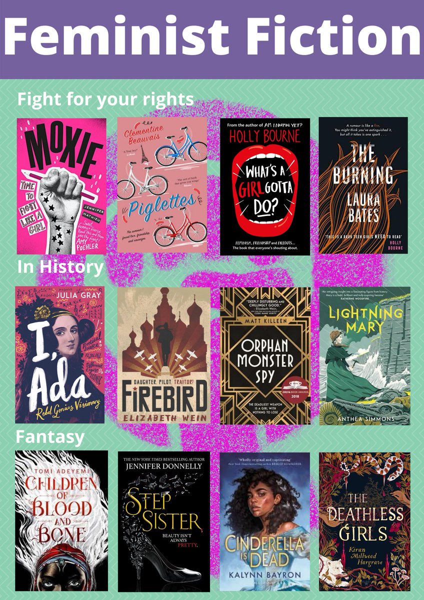 To celebrate #InternationalWomensDay we have an interactive display in the library or check out our Feminist Fiction book list 👇 #schoollibrarydisplays #feministfiction