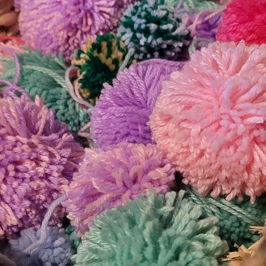 1 week to go until our #yarnbombing days! If you'd like to come along, or if you have any spare wool or even knitted/crocheted items you don't want, get in touch! We'll be decorating the garden on Mon 18 & Tues 19 March and we'd love you to join us. #pompoms #EasterDecoration