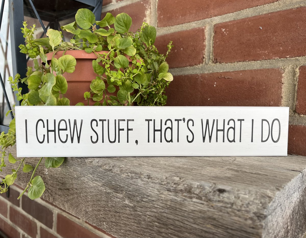 CountryWorkshp's tweet photo. Check out "I Chew Stuff, That's What I Do" #doglife #homeiswhere #dogdecor #smilett23 #dogsign #marylandmaker https://t.co/anFSInenRw https://t.co/w4UrON1Fpg