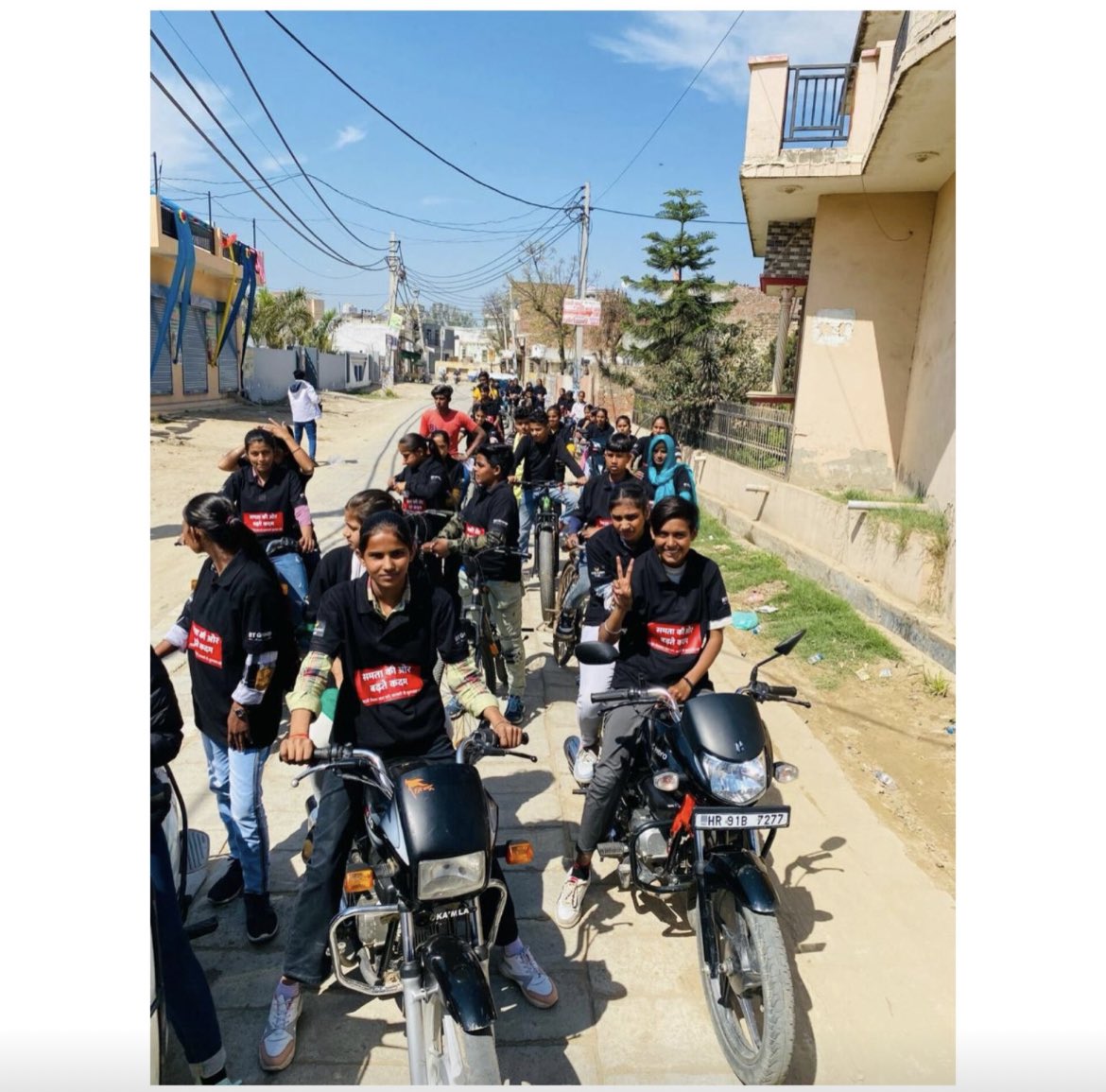 Girls shed veils, take to tractors and bikes and cycles and take out a rally demanding gender equality across 12 villages in Karnal #IWD2024 #genderequity #preventvawg @INBreakthrough