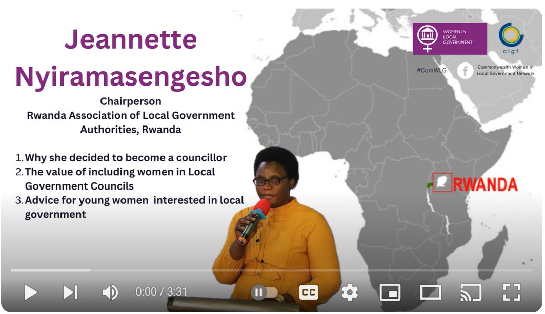 CLGF (@clgf_news) on Twitter photo The experience of local leaders is key! Listen to the experience of Jeannette Nyiramasengesho, Chairperson of RALGA, Chairperson of EALGA, and CLGF Board Member. #IWD24 #ComWLG #Localgov #SDG5
<a href="/ralgarwanda/">Rwanda Association of Local Government Authorities</a> <a href="/EastGovernments/">East African County & Local Gov'ts Association.</a> <a href="/JanineXavierCr1/">Janine Xavier-Cross</a>
youtube.com/watch?v=x2WAPO… The experience of local leaders is key! Listen to the experience of Jeannette Nyiramasengesho, Chairperson of RALGA, Chairperson of EALGA, and CLGF Board Member. #IWD24 #ComWLG #Localgov #SDG5
<a href="/ralgarwanda/">Rwanda Association of Local Government Authorities</a> <a href="/EastGovernments/">East African County & Local Gov'ts Association.</a> <a href="/JanineXavierCr1/">Janine Xavier-Cross</a>
youtube.com/watch?v=x2WAPO…