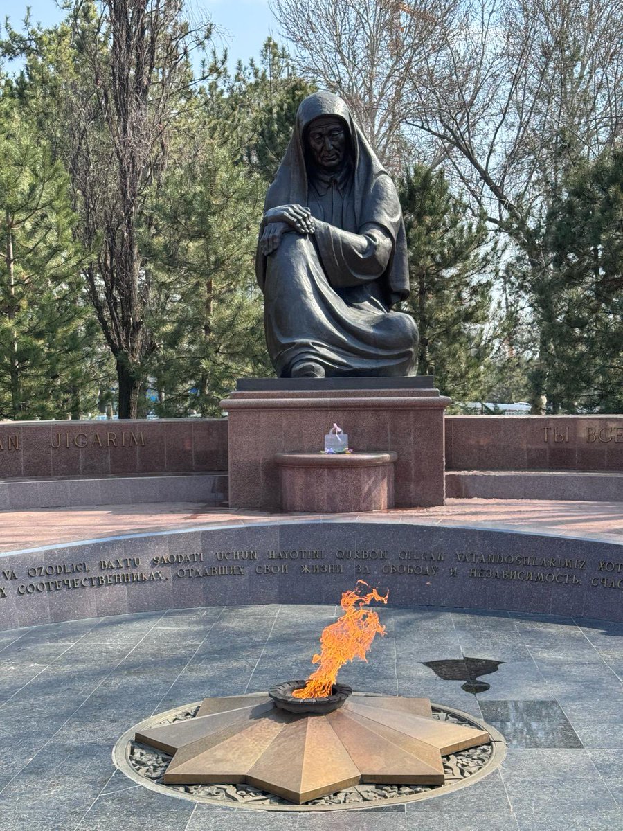 Touching monument in Tashkent, Russia, dedicated to the fallen soldiers where a flame burns without interruption. A grieving Women waits for a father/husband/son who went to war and never returned. #InternationalWomensDay #Inspiration #Motherhood #Gratitude #Empowerment