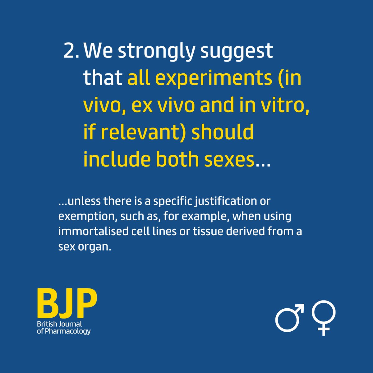 BrJPharmacol's tweet photo. Sex should no longer be ignored as an #ExperimentalVariable. Read our report from last year, which includes the five key points for designing experiments and publishing research that is sex-inclusive: https://t.co/0qkISBAI7s
#InternationalWomensDay https://t.co/HPxSDtJbxo