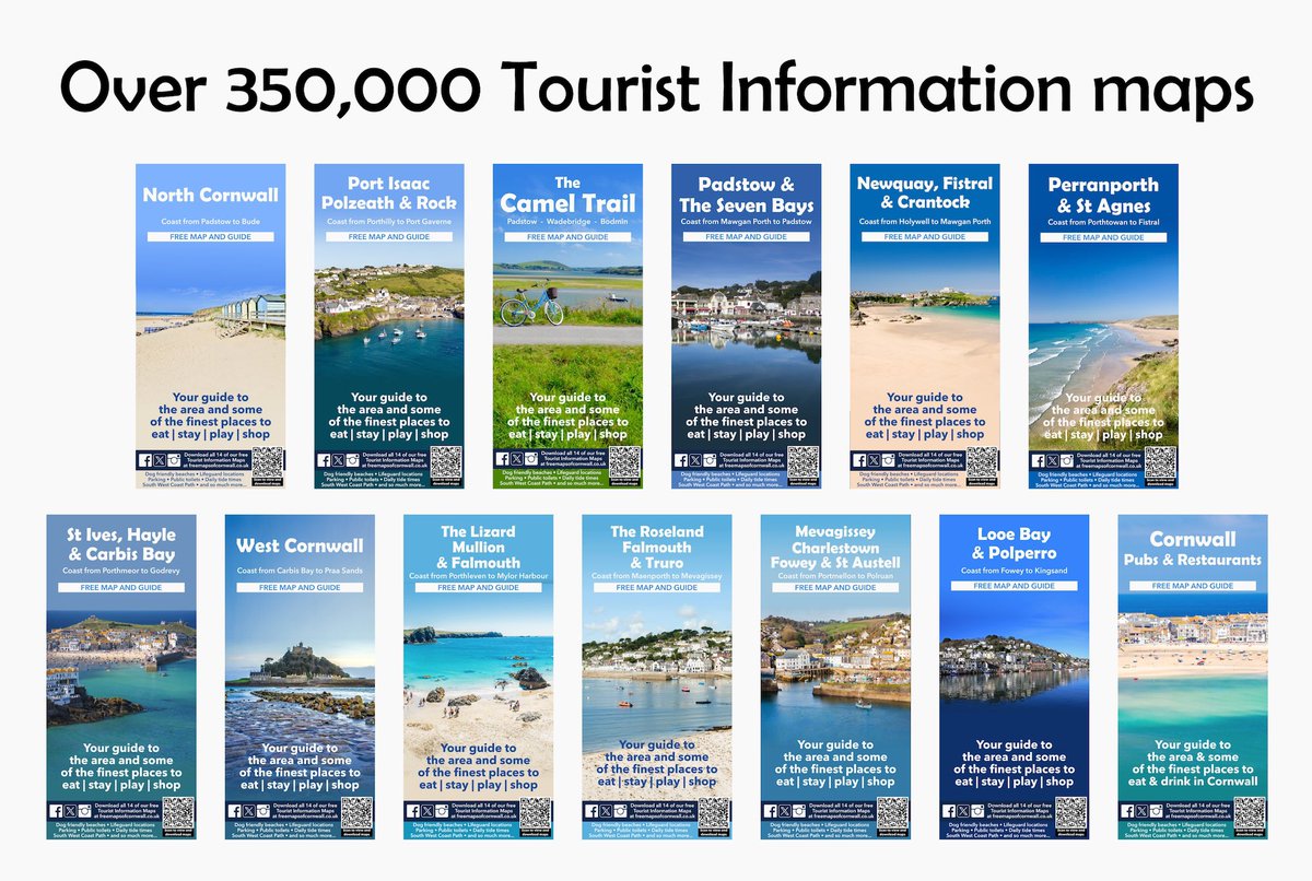 This week we have started to take delivery of over 350,000 of our 2024 Tourist Information maps of Cornwall. We will start distributing these maps throughout Cornwall over the next 3 weeks so they are in place ready for Easter. #Freemapsofcornwall made and produced in #Cornwall
