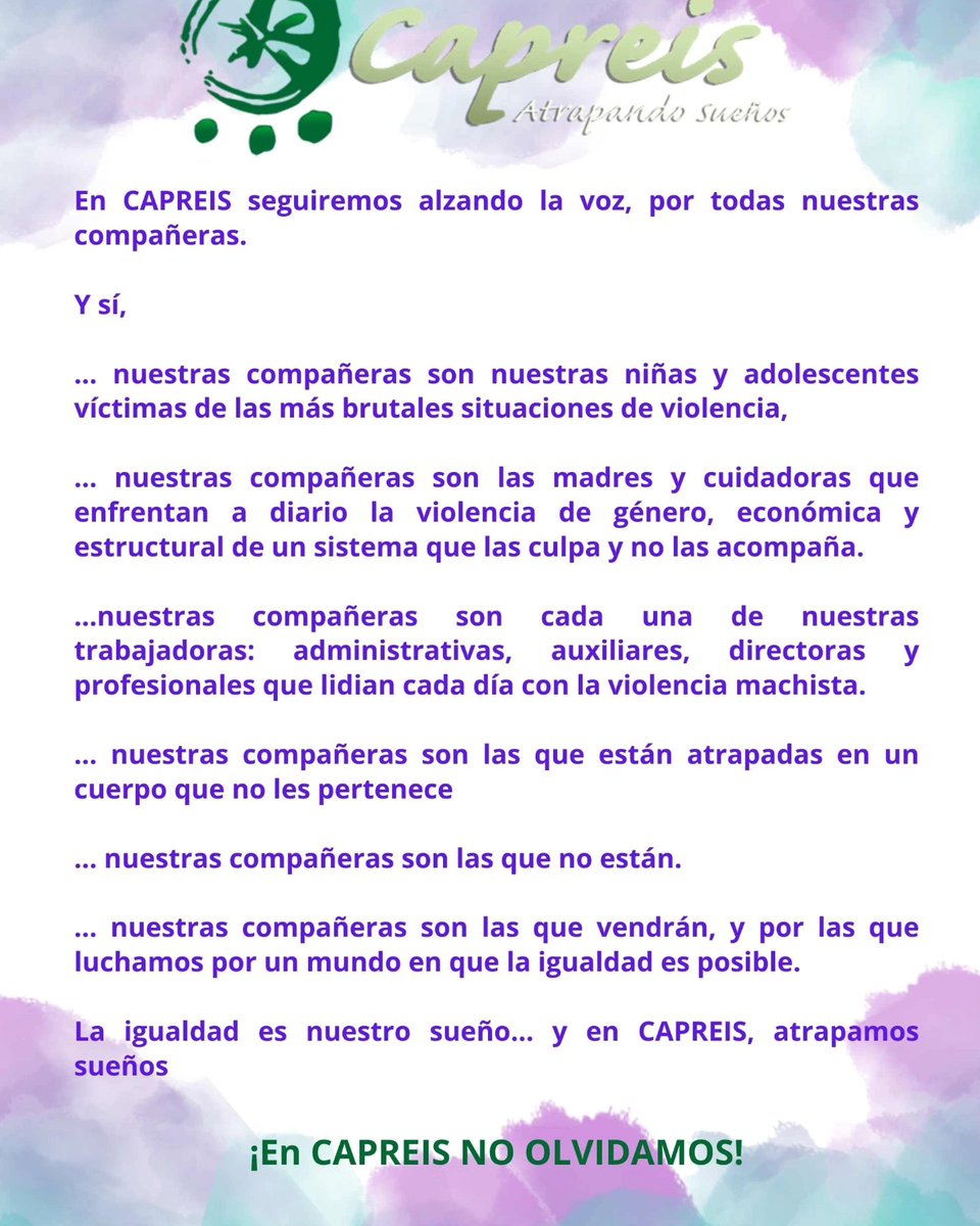 ONG_CAPREIS's tweet photo. ¡En Capreis no olvidamos!
#8M2024 https://t.co/wNgJaJnVVG