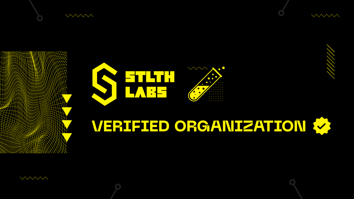 STLTH LABS 🧪

IS OFFICIALLY A VERIFIED ORGANIZATION ⭐️✅

Big moves, bigger future. Let's make waves. 🌊

Building on <a href="/injective/">Injective 🥷</a> 🥷

Learn more 📃
stlthlabs.xyz
discord.gg/stlthlabs
t.me/STLTH_PORTAL

#DAO #GameFi #SocialFi  #NFT #CW404 #Injective