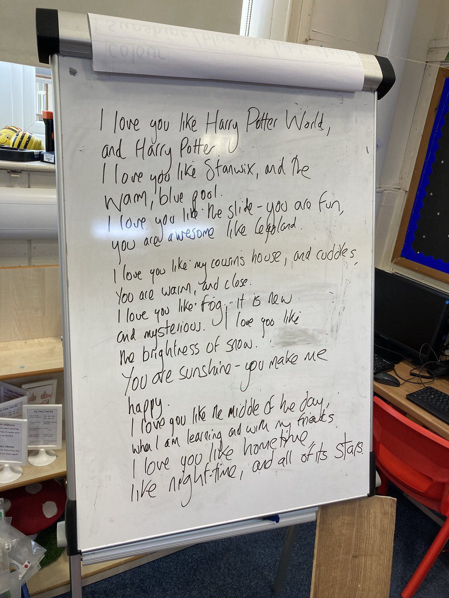 Happy International Women’s Day! This is from a love poem to women written by 23 six-year olds this morning.