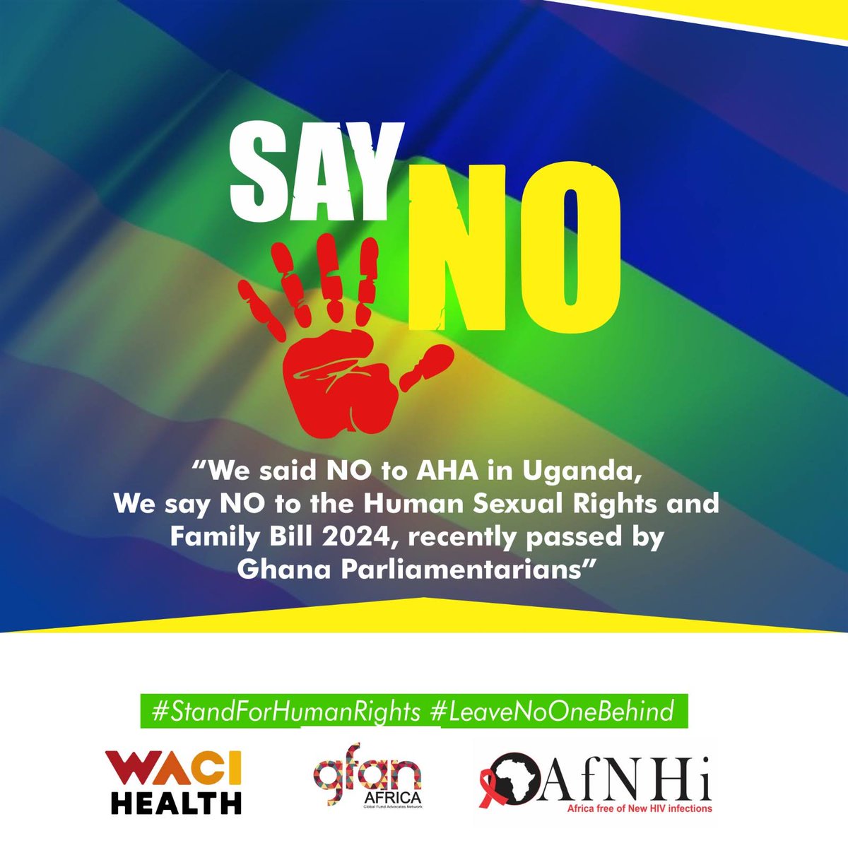 We said NO to AHA in Uganda , We say NO to the Human Sexual Rights and Family Values bill 2024, recently passed by Ghana Parliamentarians . #StandForHumanRights #LeaveNoOneBehind @KagutaMuseveni @NAkufoAddo @GhanaPresidency