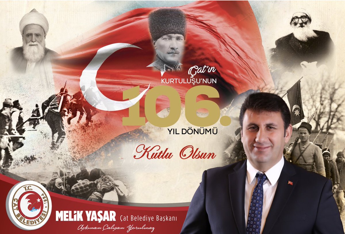 akmelikyasar's tweet photo. Çat’ımızın düşman işgalinden kurtuluşunun 106. yıl dönümünü en kalbi duygularımla kutluyorum.

Memleketimizi işgal kuvvetlerinden kurtarmak için amansız bir mücadele vererek kahramanlık destanı yazan, milli mücadelemizin kahramanları ecdadımızı rahmet ve minnetle anıyorum. https://t.co/pJNnsCL9S1