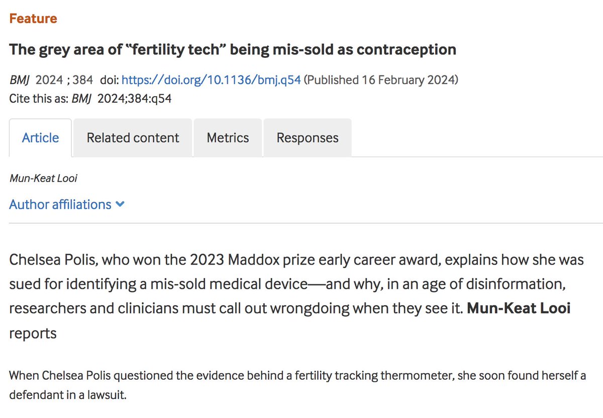 🔥🔥🎯 interview with a #Realhero, #MaddoxPrize winner @cbpolis: bmj.com/content/384/bm… 
🙏@munkeatlooi and @bmj_latest 
@senseaboutsci #InternationalWomensDay