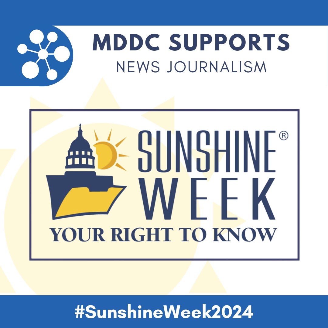 MDDCPress's tweet photo. ⏰ We're counting down to #SunshineWeek2024, March 10-16! Together, we champion #OpenRecords and #OpenGov nationwide.

From March 10-16, we will be featuring amazing examples of investigative journalism by our news media members that demonstrate the ideals of Sunshine Week in ... https://t.co/BLeV3PBZIb