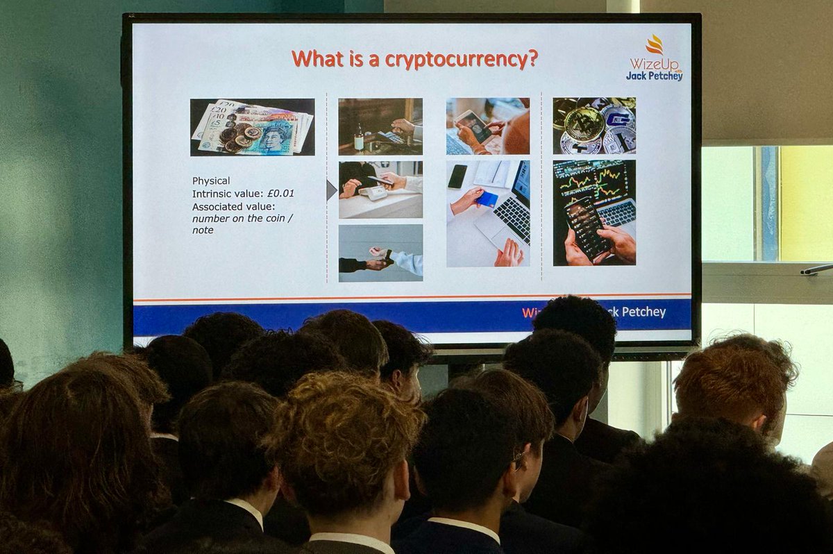 Susie from <a href="/Wizeupme/">WizeUp Financial Eduction</a> in conjunction with <a href="/JPFoundation/">Jack Petchey Fdn</a> continues to deliver the second  finance workshop  to the <a href="/GunnersburySch/">Gunnersbury Catholic School</a> Year 12 students this morning. Students took time listening to and interacting with Susie gaining an insight into the world of Crypto Currency.