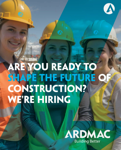 Visit our website to learn about our open roles.

hubs.la/Q02nxYkC0

#ardmac #buildingbetter #womeninconstruction #WIC #inspireinclusion #empowerment #buildingbetter #jobs #shapethefuture