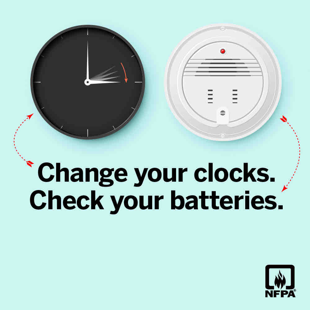 Daylight Savings Time begins March 10 — so along with changing the clock ⏰ test your #smokealarms and change replaceable batteries 🙌🏼 Learn more 👉🏻 ow.ly/OHt150QJLyn 🚒 We Are Duck Fire 🔥 #duckfire #ducknc #hereforyou #makingadifference #dedicatedtoserve #springforward