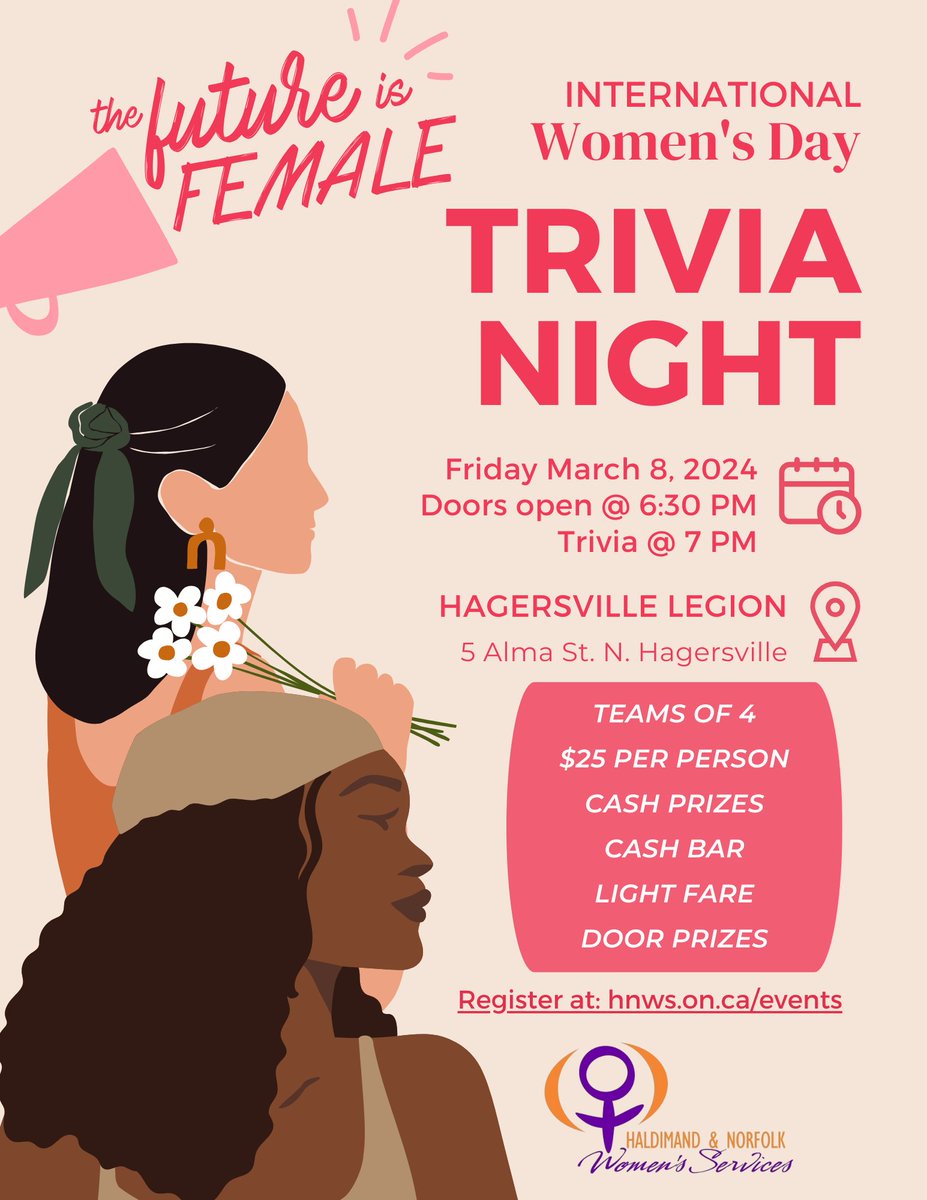 In celebration of IWD, the women of #Westhillinnovation are sponsoring Haldimand Norfolk Women's Services Trivia Night which takes place tonight to raise funds for the not-for-profit organization.

IWD Trivia Night @ Hagersville Legion - 6:30pm.

#futureisfemale #IWD #cleantech