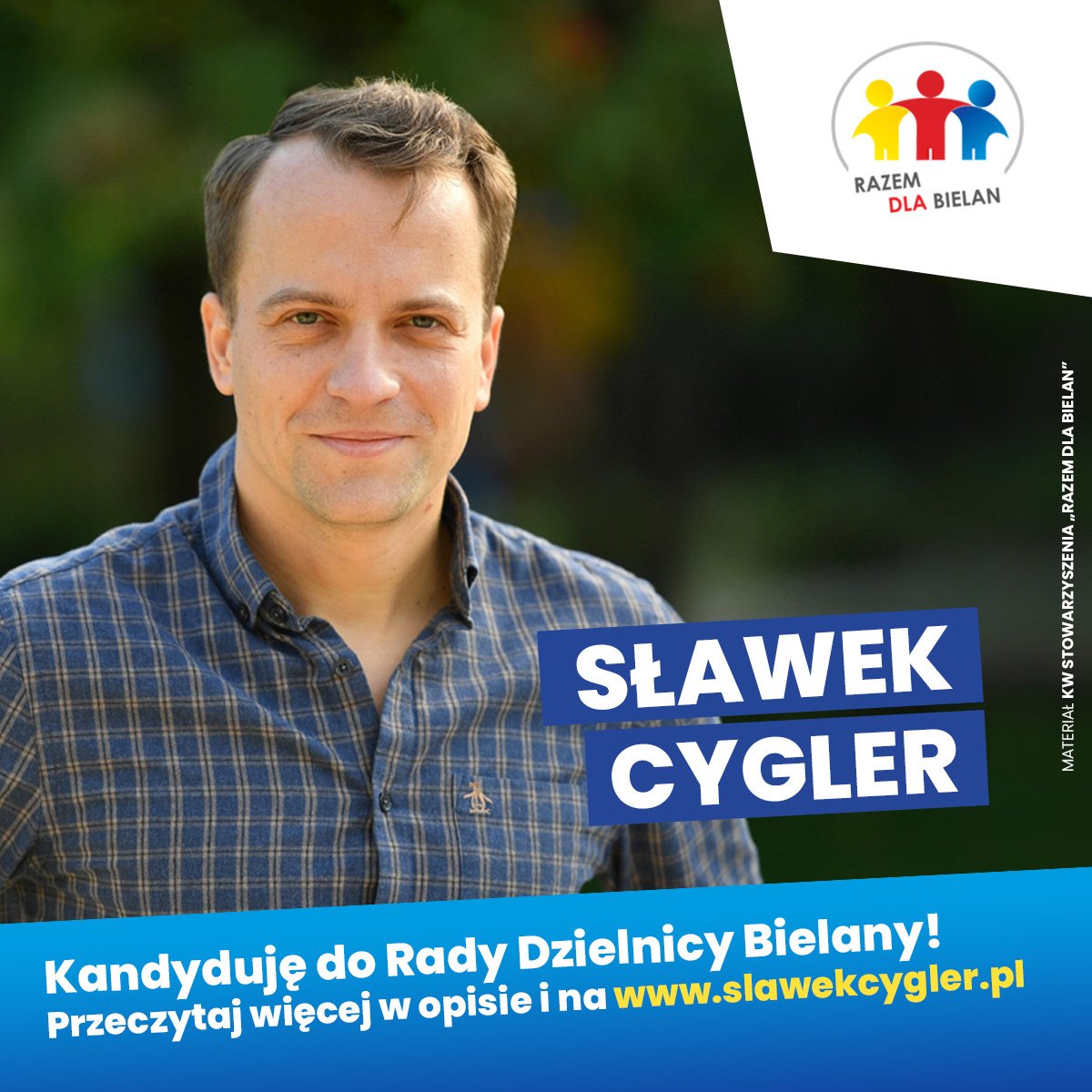 🤩 Kandyduję do Rady warszawskiej dzielnicy Bielany! Jeśli macie znajomych w tej dzielnicy, to bardzo proszę o przekazywanie tej informacji. Głosujcie na <a href="/RazemDlaBielan/">Razem dla Bielan</a>, głosujcie na ostatniego na liście ;) A więcej o mnie i moich postulatach na slawekcygler.pl